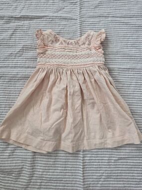 Caramel Pale Pink Lace-Trim Summer Dress